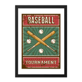 Vintage Baseball Art, Baseball Tournament Wall Art, Sports Wall Decor, Baseball Gift, Baseball Bats Print, Man Cave Decor - Tawshia